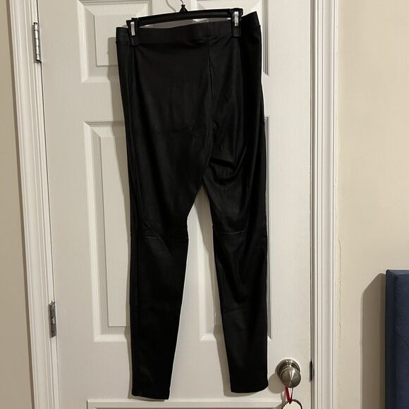 Trouve Faux Leather Black Leggings Womens Medium Pull On Stretch Pants High Rise - Picture 5 of 7